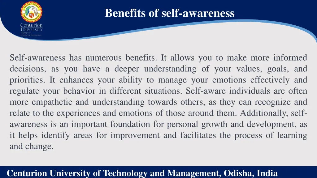 benefits of self awareness