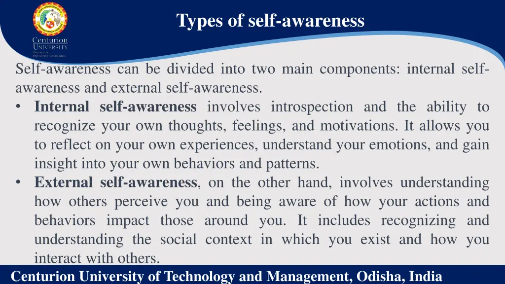 types of self awareness