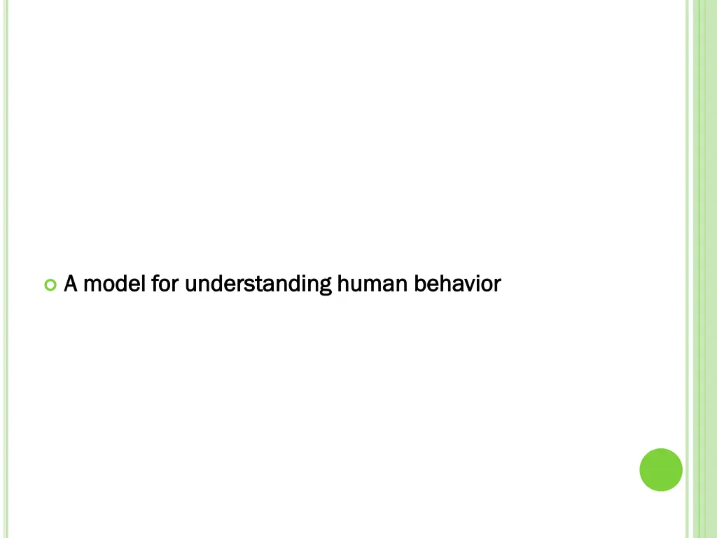a model for understanding human behavior a model