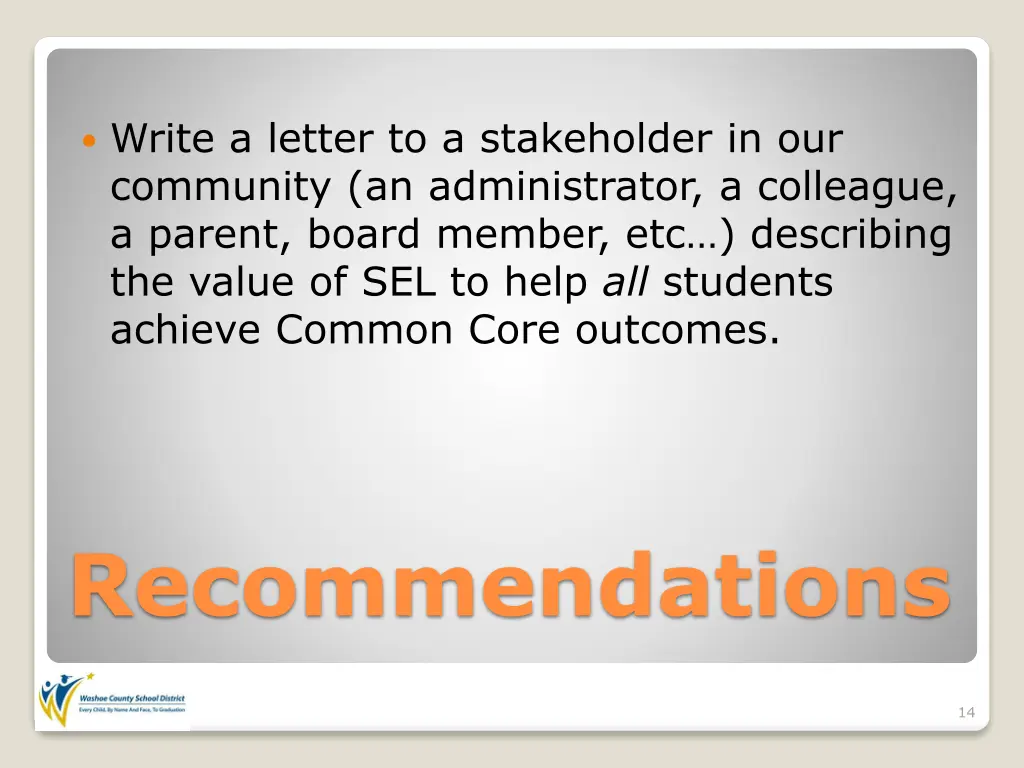 write a letter to a stakeholder in our community