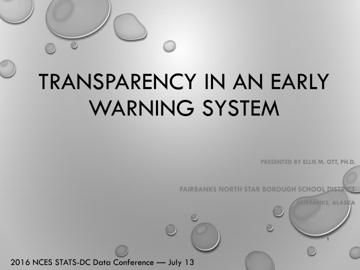 transparency in an early warning system