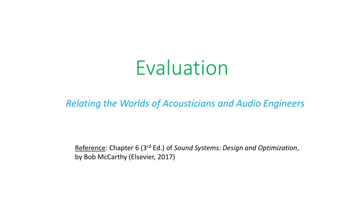 evaluation