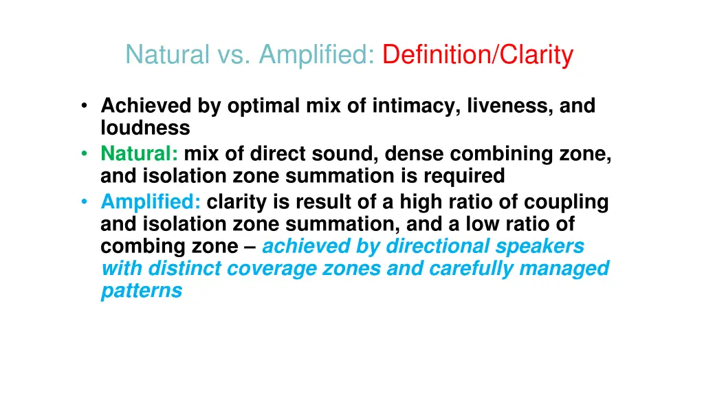 natural vs amplified definition clarity
