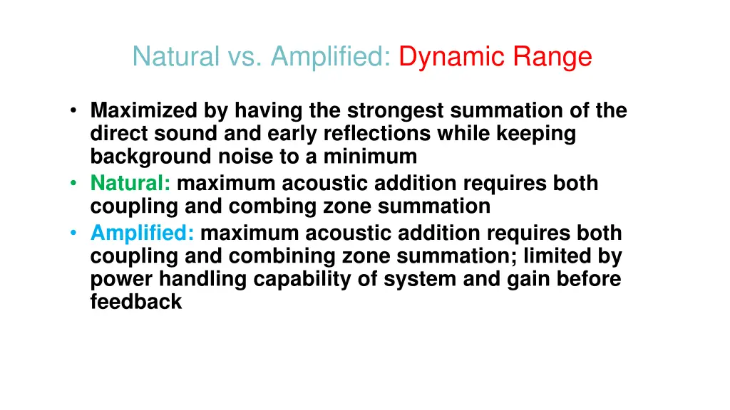 natural vs amplified dynamic range