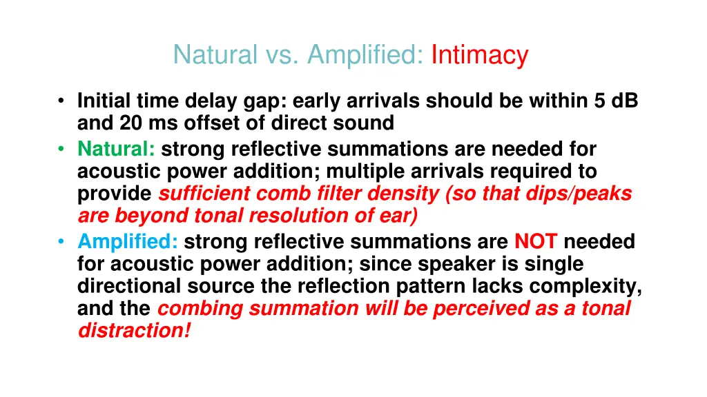 natural vs amplified intimacy