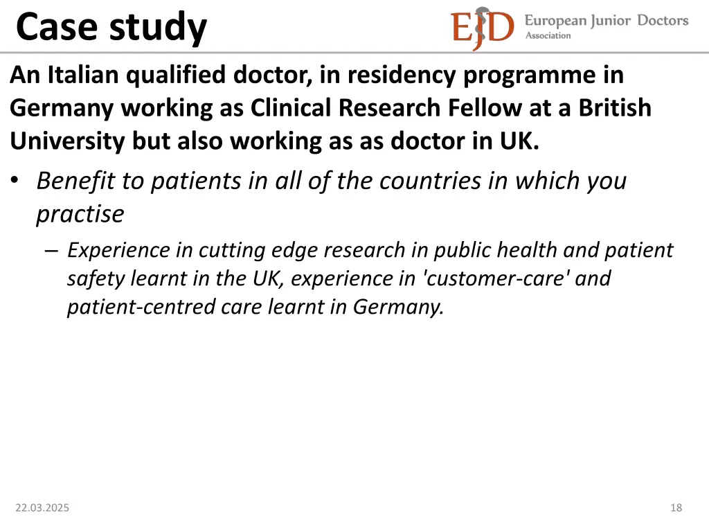 case study an italian qualified doctor 1
