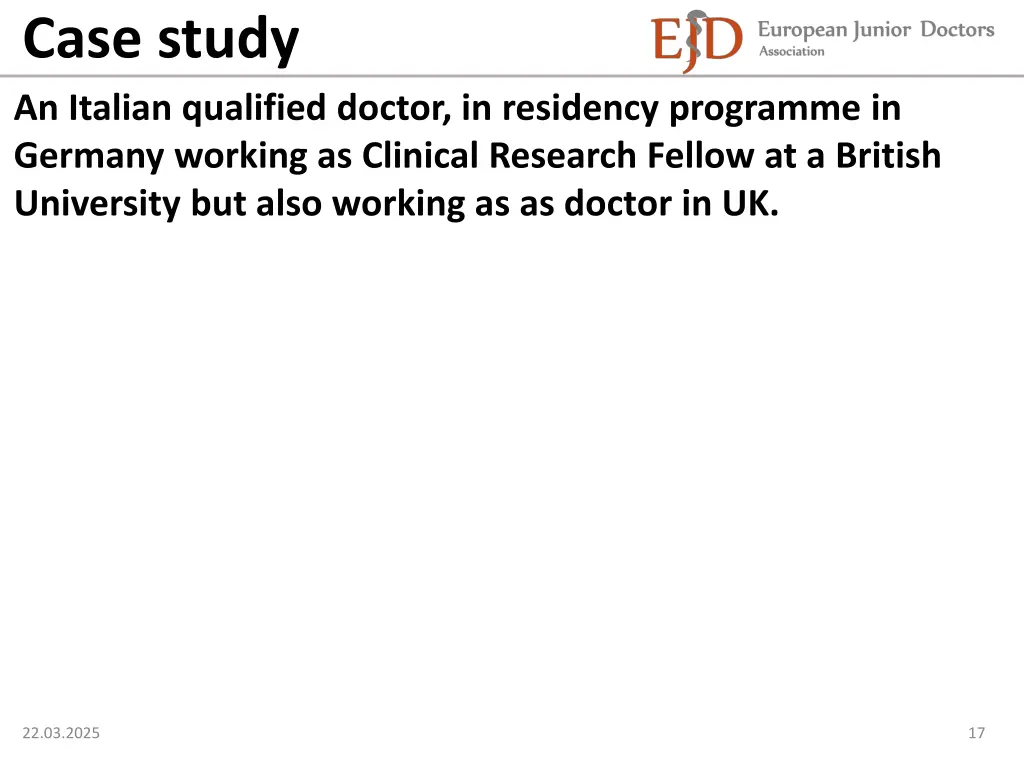 case study an italian qualified doctor