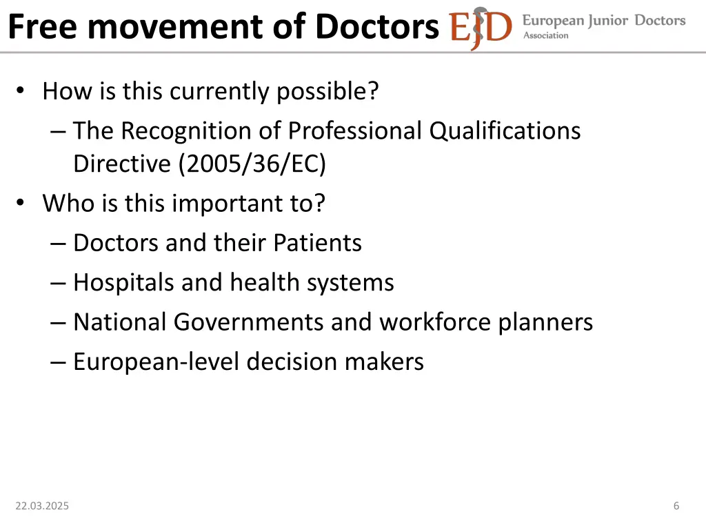 free movement of doctors 1