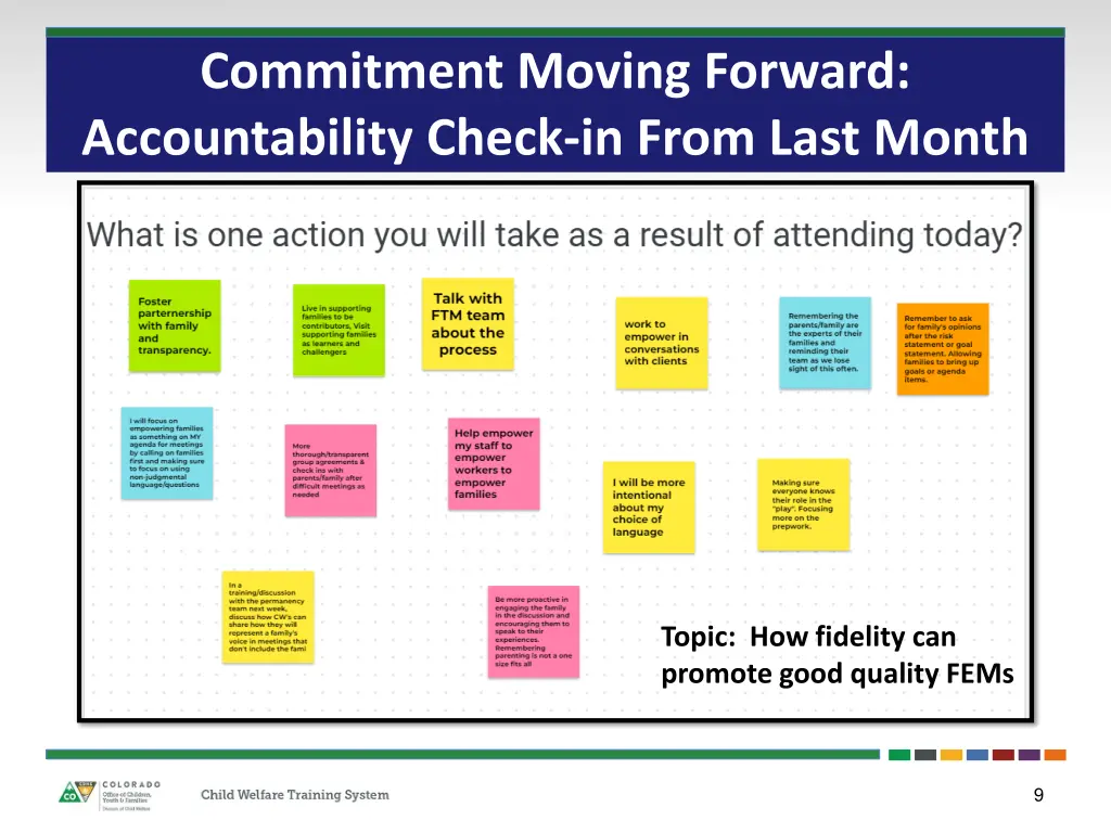 commitment moving forward accountability check