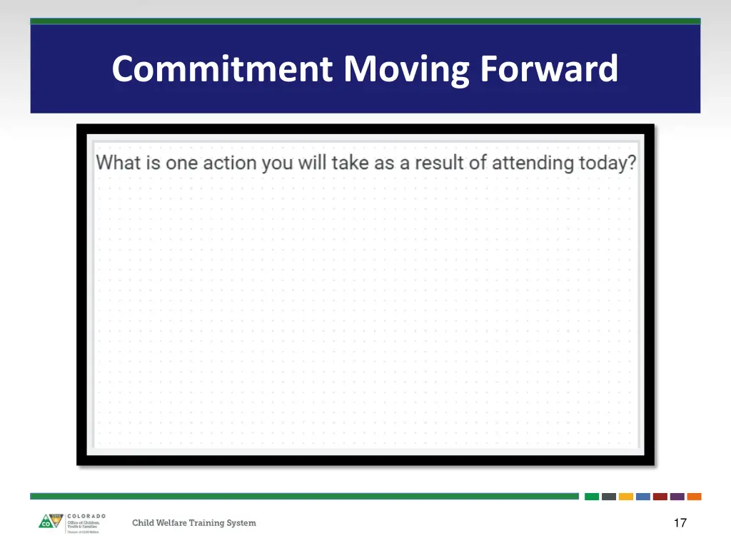 commitment moving forward