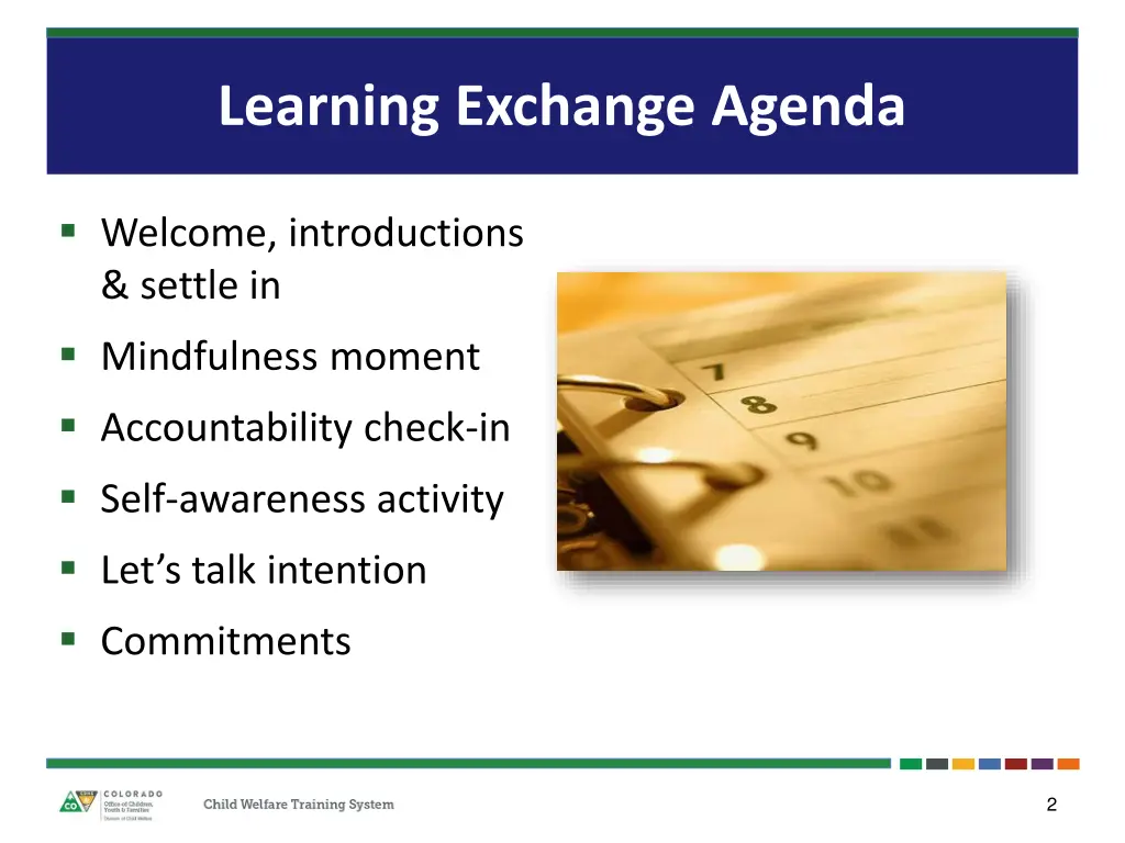learning exchange agenda