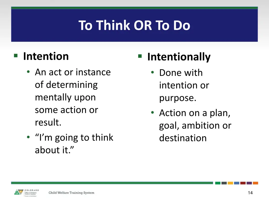 to think or to do