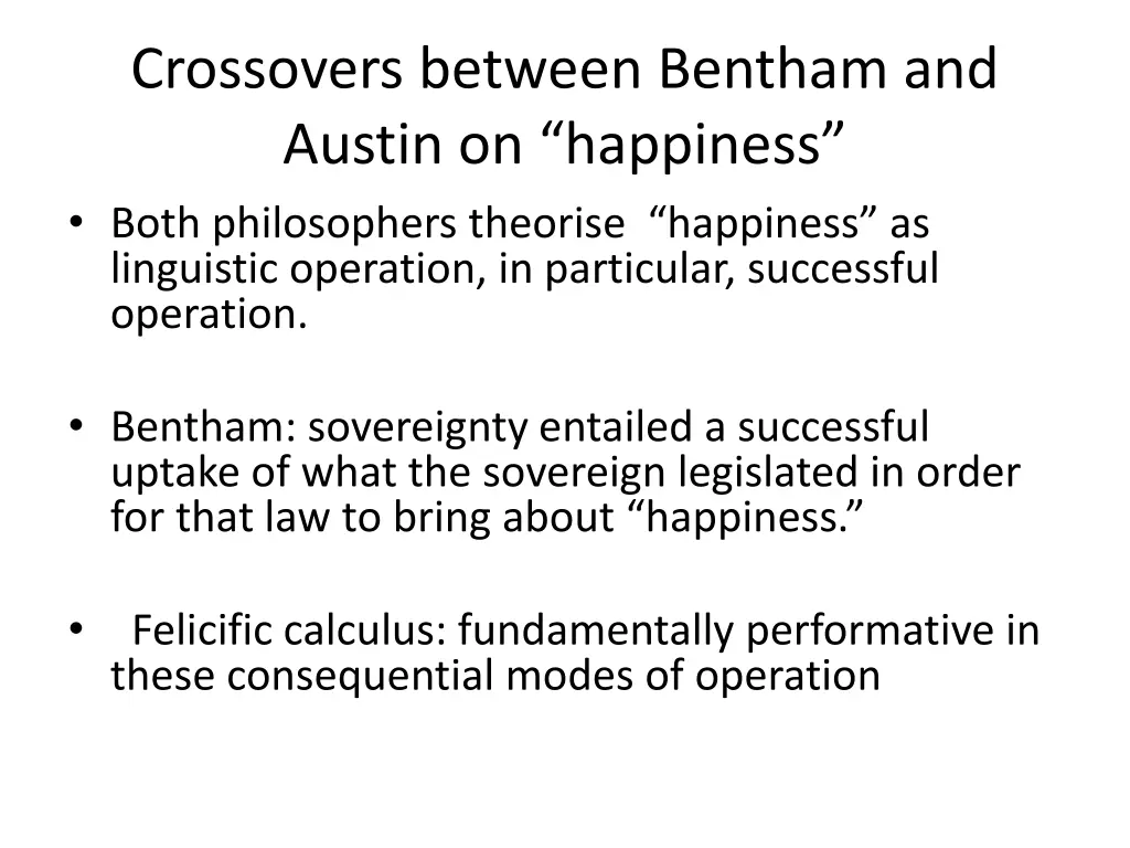 crossovers between bentham and austin