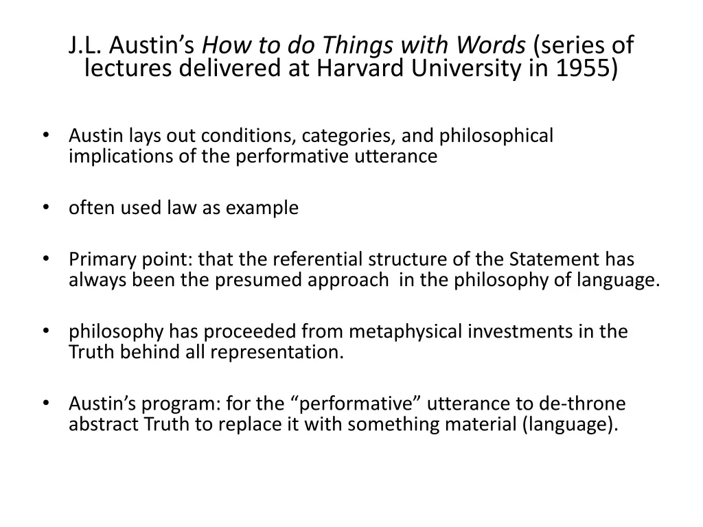 j l austin s how to do things with words series