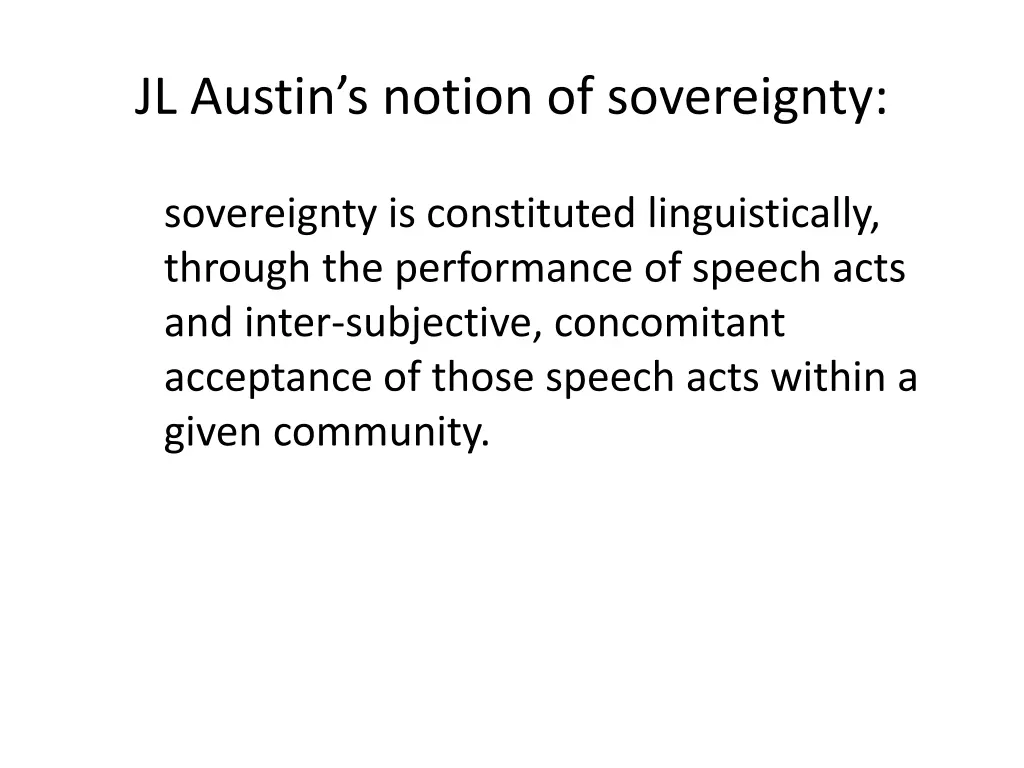 jl austin s notion of sovereignty