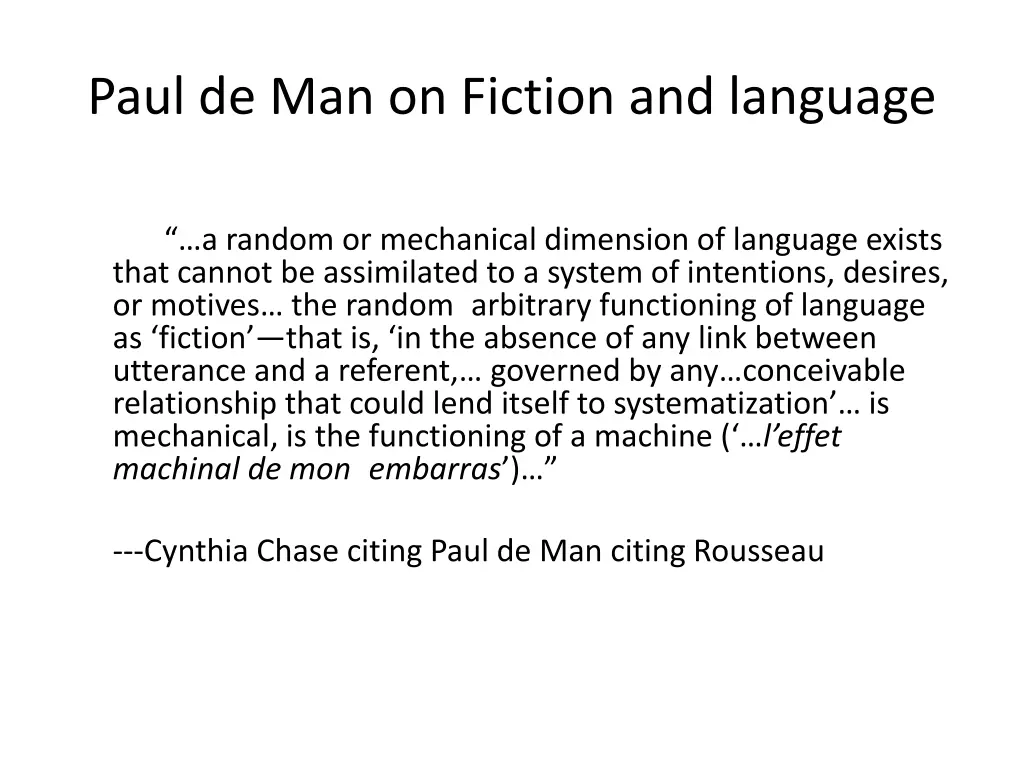 paul de man on fiction and language