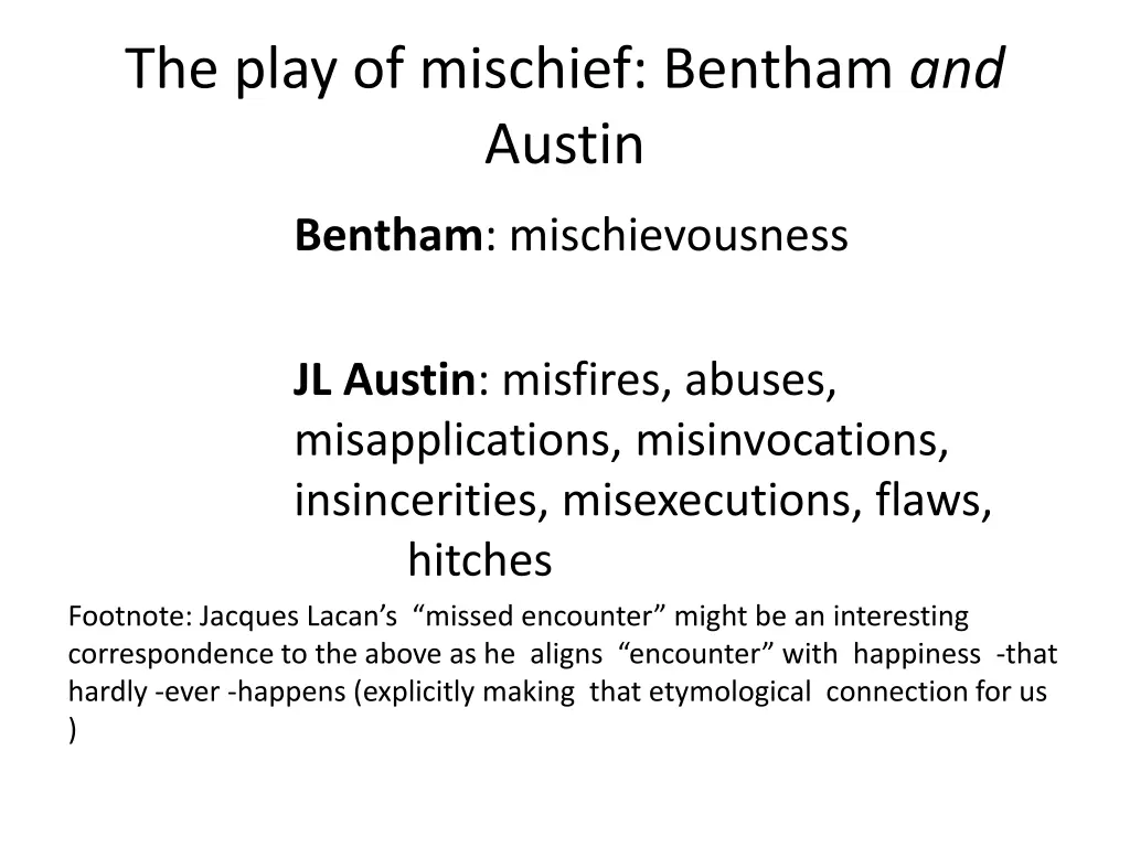 the play of mischief bentham and austin
