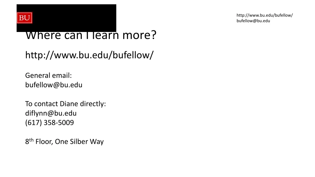 http www bu edu bufellow bufellow@bu edu 9