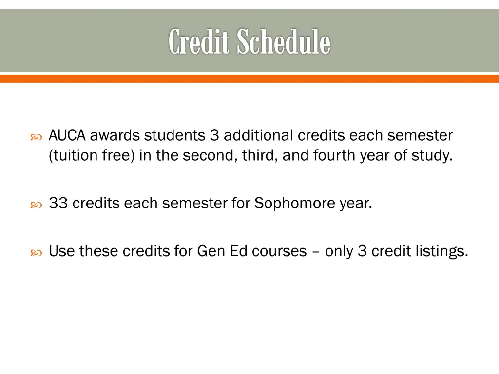 credit schedule