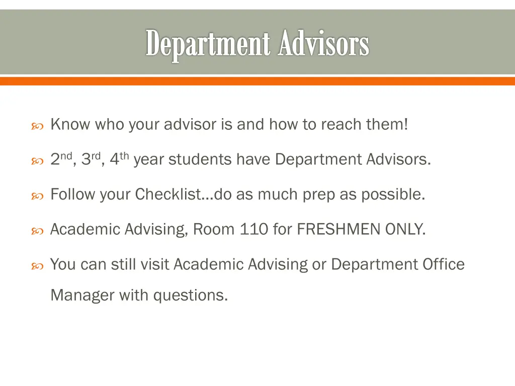 department advisors