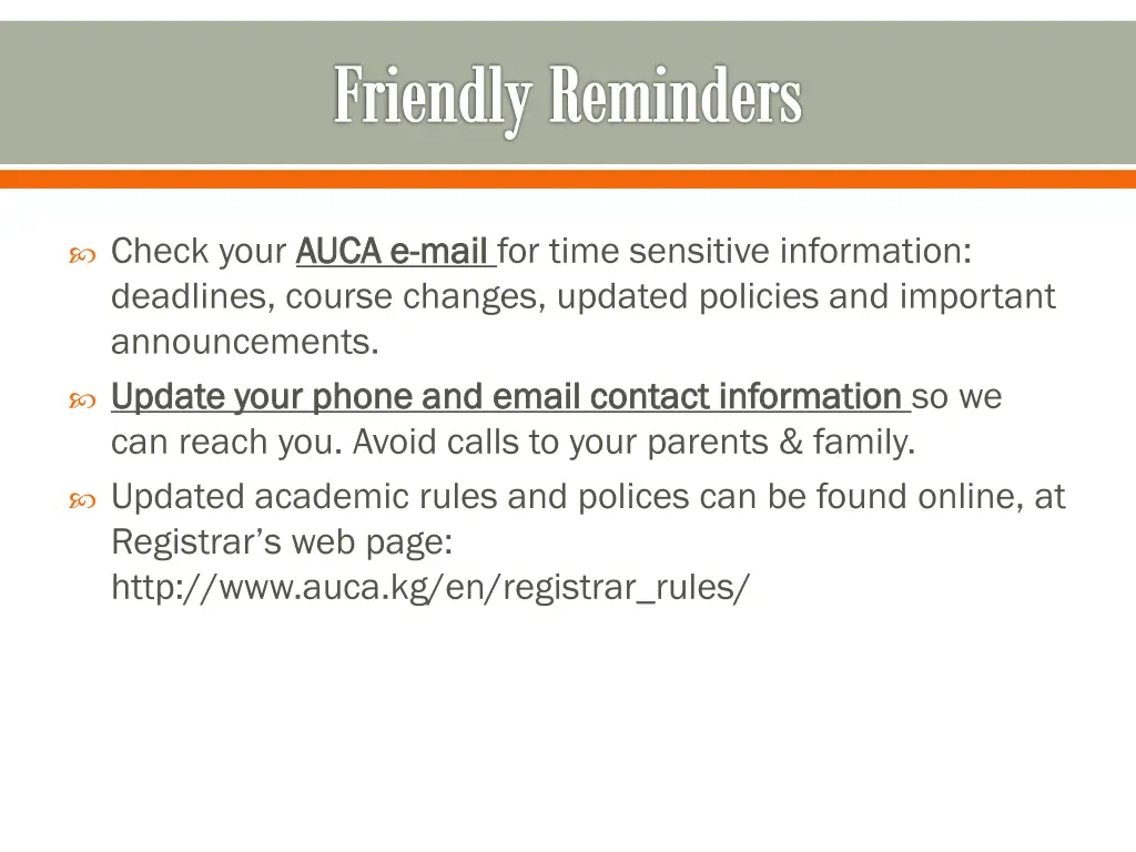 friendly reminders