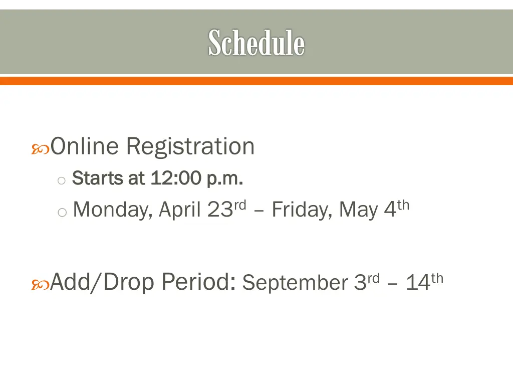 schedule