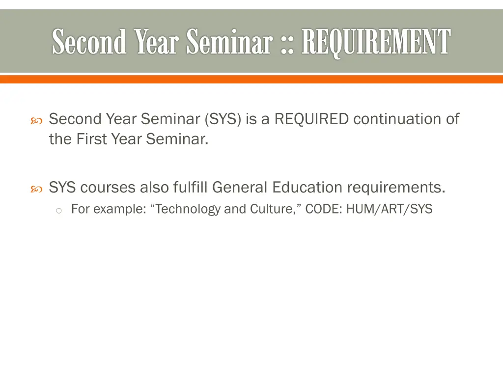 second year seminar requirement