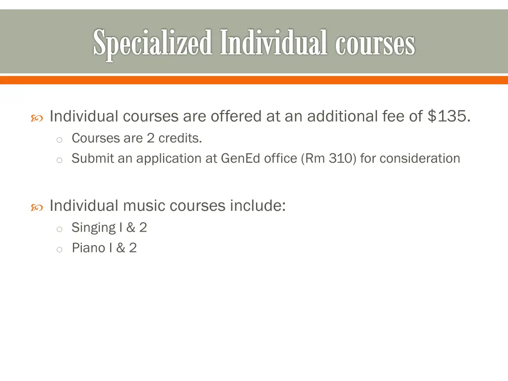 specialized individual courses