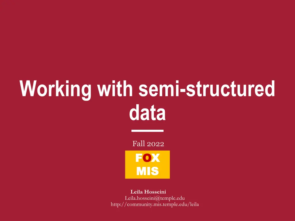 working with semi structured data