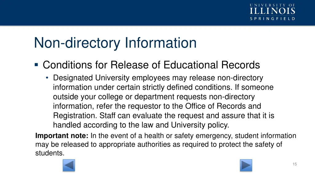 non directory information 1