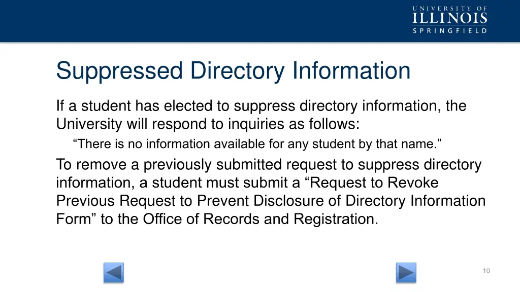 suppressed directory information 1