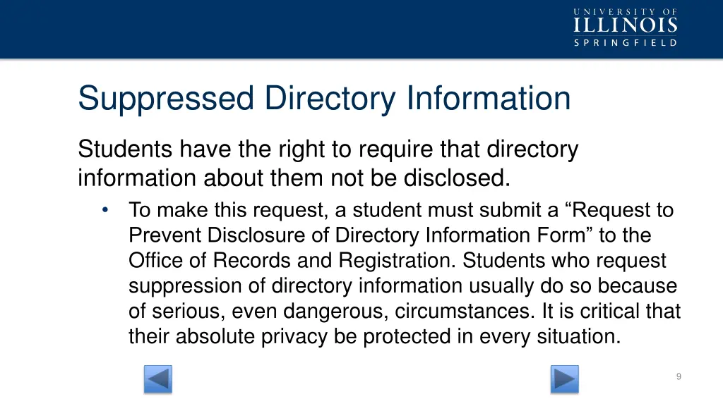 suppressed directory information