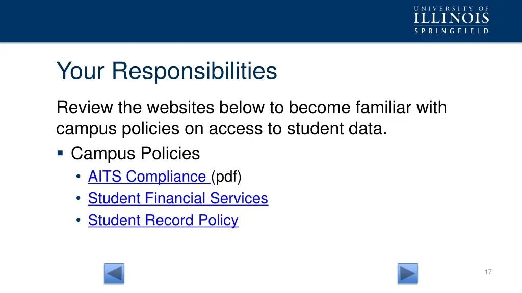 your responsibilities