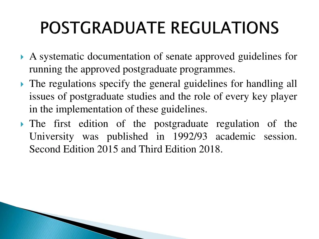 a systematic documentation of senate approved
