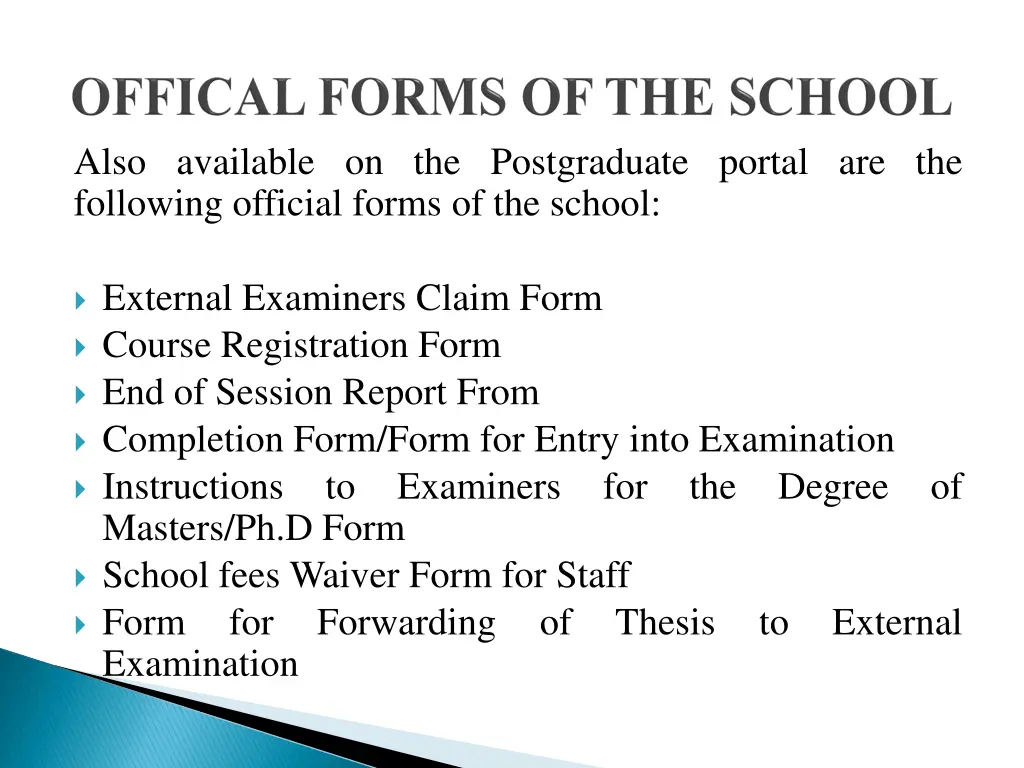 also available on the postgraduate portal