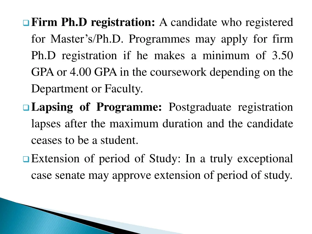 firm ph d registration a candidate who registered