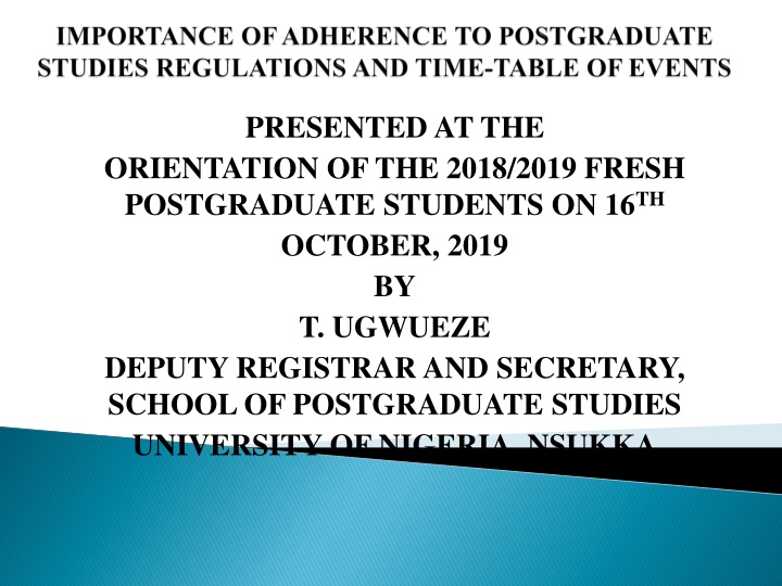 presented at the orientation of the 2018 2019