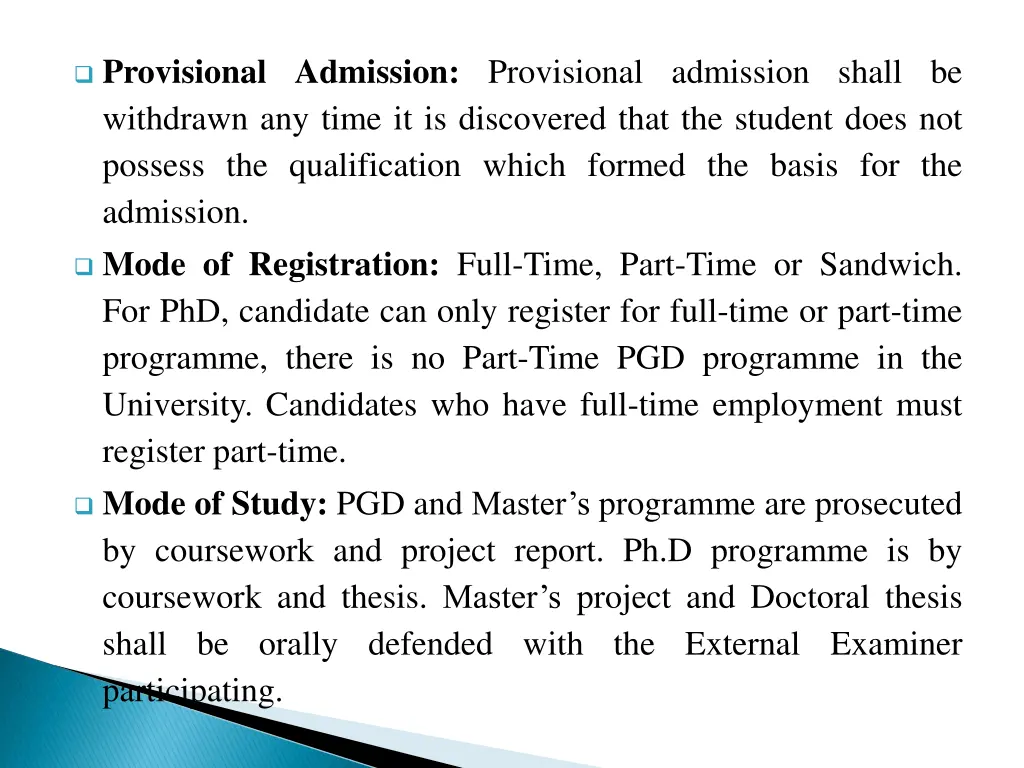 provisional admission provisional admission shall
