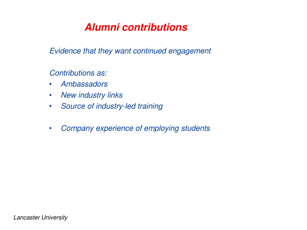 alumni contributions