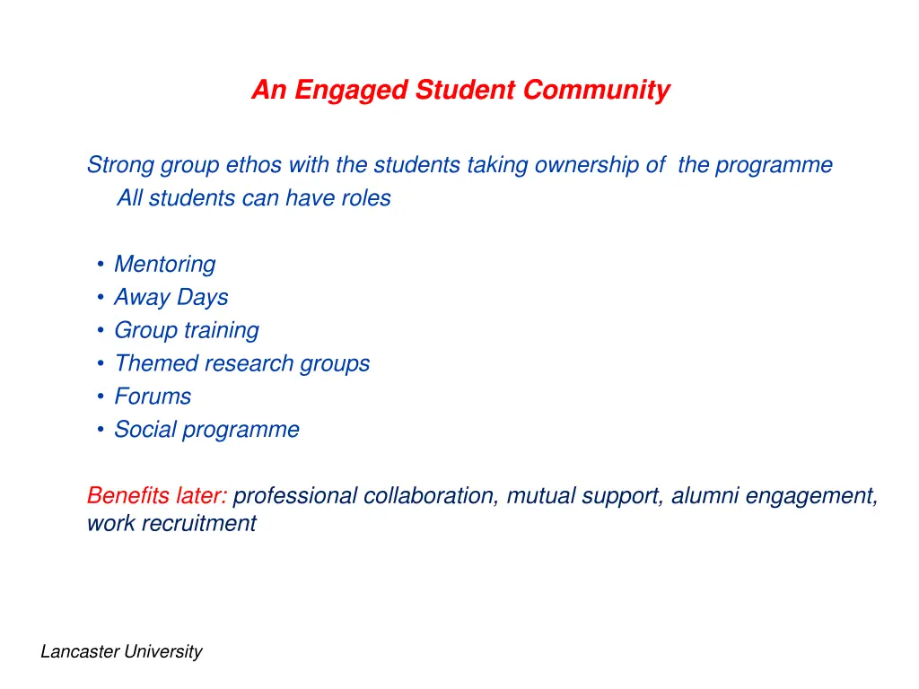 an engaged student community