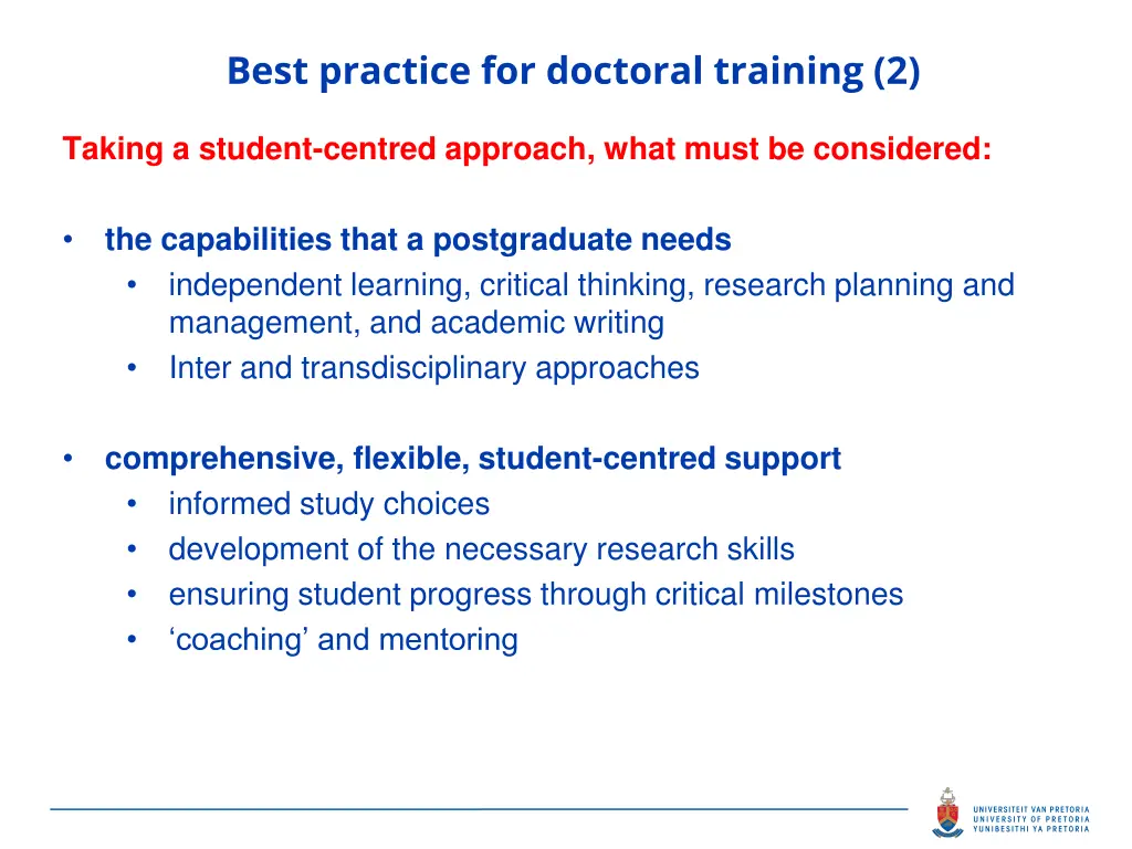 best practice for doctoral training 2
