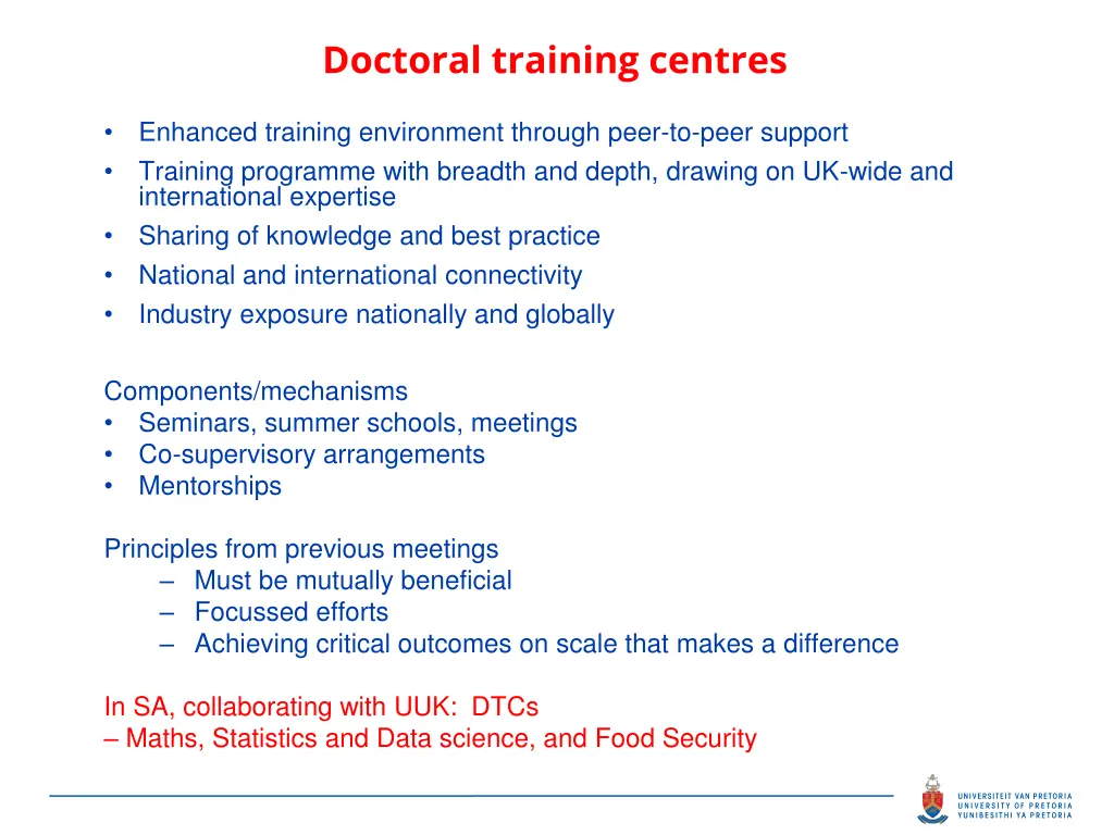 doctoral training centres