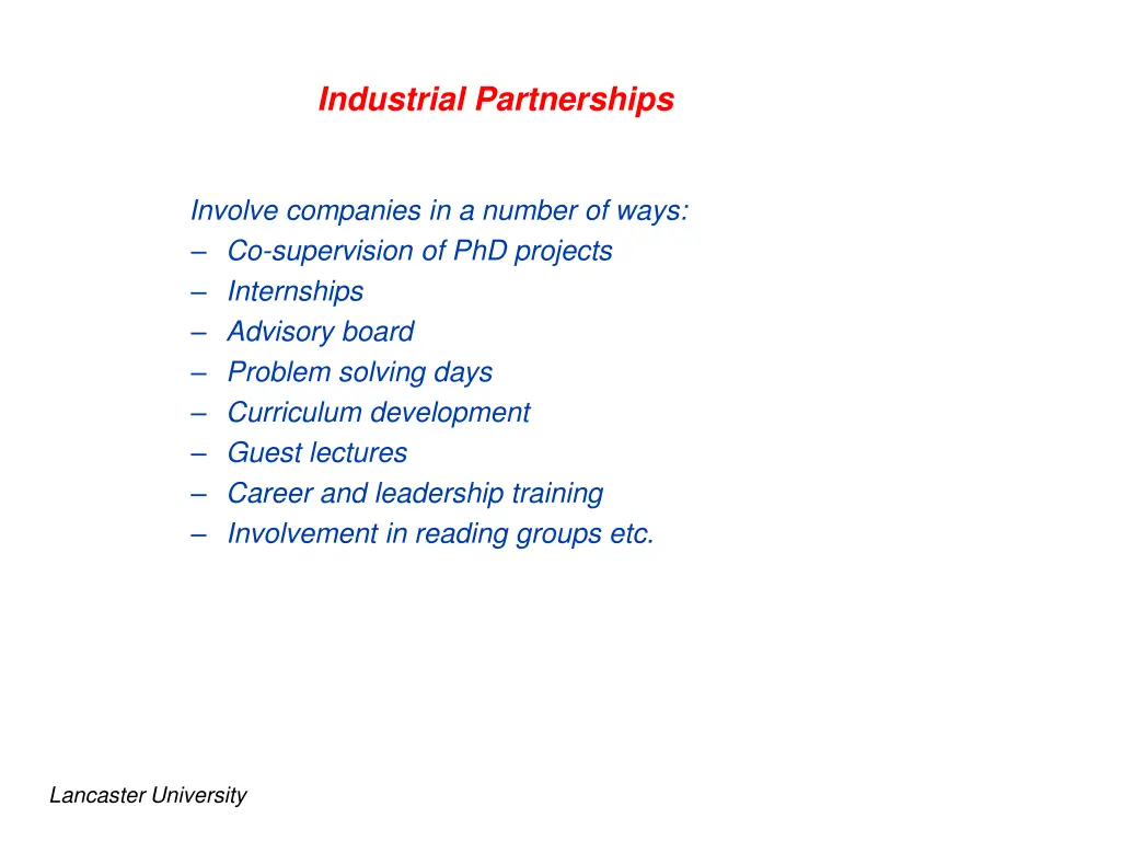 industrial partnerships