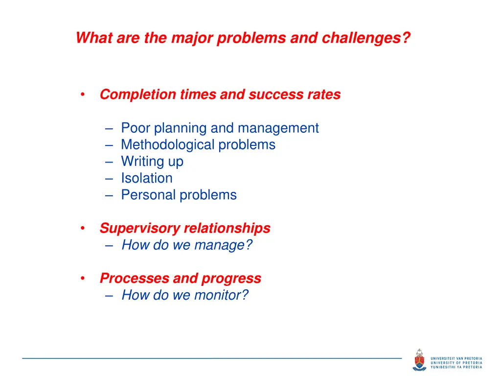 what are the major problems and challenges