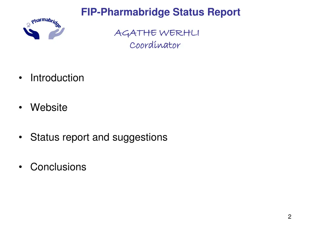 fip pharmabridge status report
