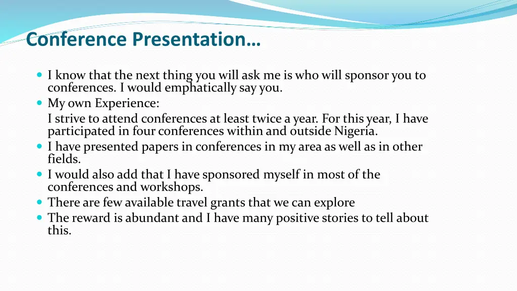 conference presentation