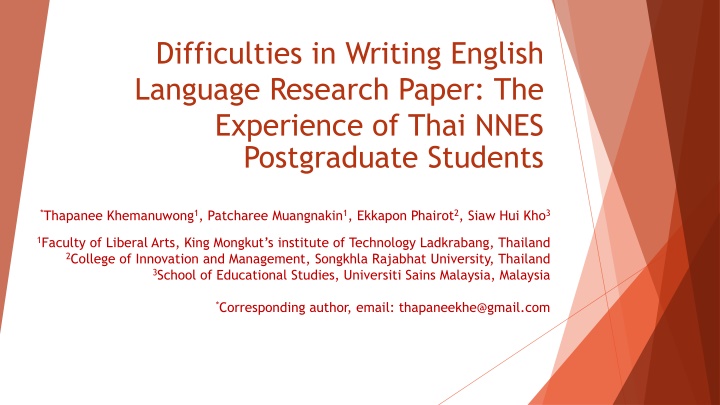 difficulties in writing english language research