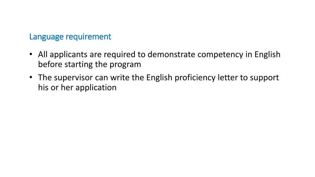 l language requirement anguage requirement