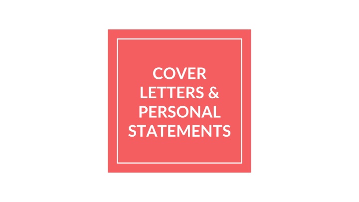 cover letters personal statements