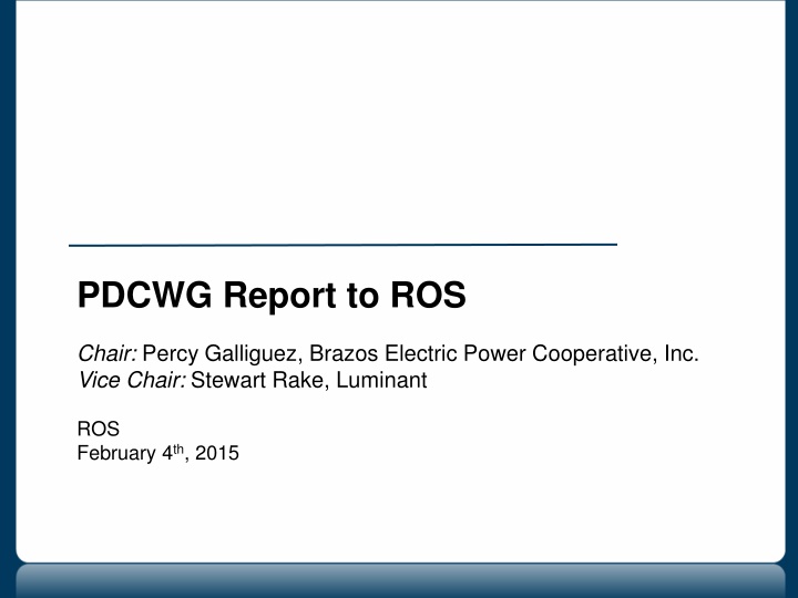 pdcwg report to ros
